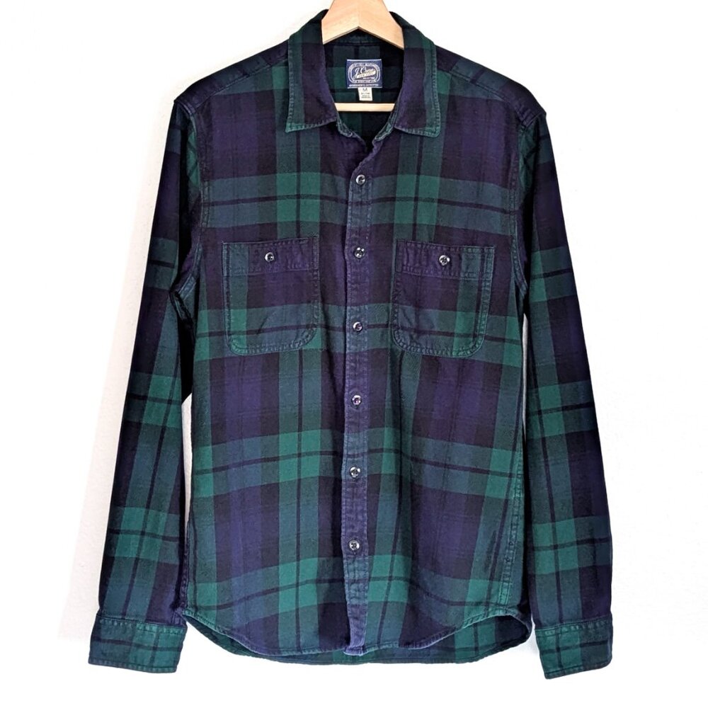 J. Crew Men's Flannel Shirt Plaid Midweight Sportsman Outfitter Size M Slim